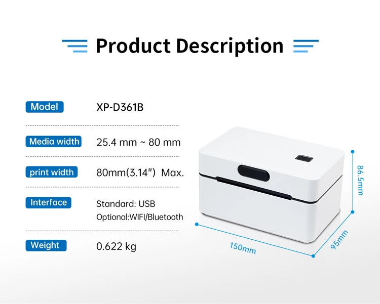 Xprinter XP-D361B 4 Inch High Speed Waybill Printer Shipping Label Printer For Logistics