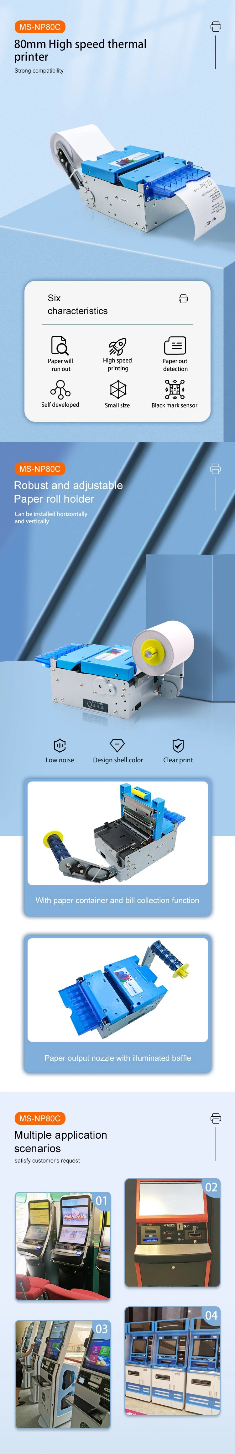 USB/RS232 Auto Cutter Embedded 80mm Receipt Thermal Kiosk Printer