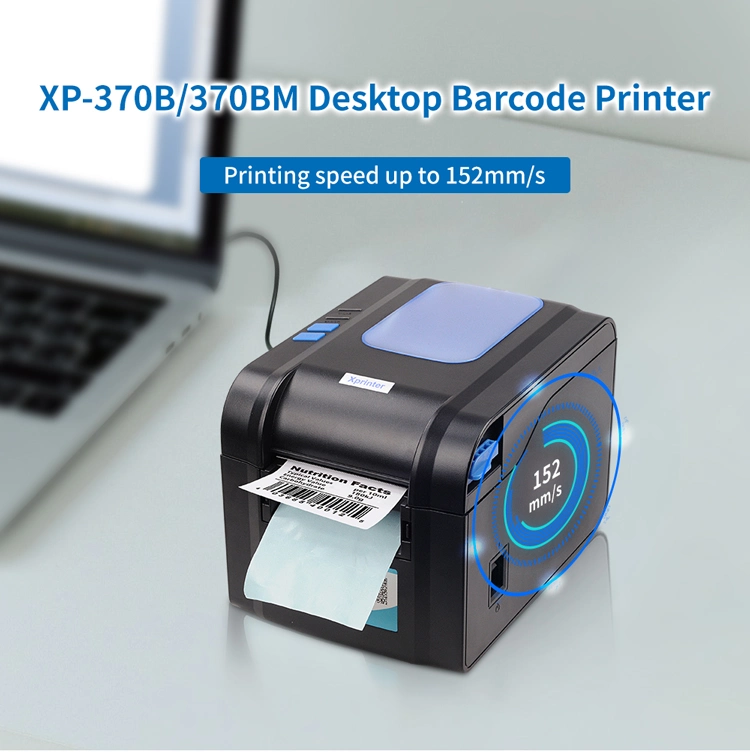 Xprinter XP-370BM Factory 3 Inch Thermal Barcode Printer USB Shipping Label Printer