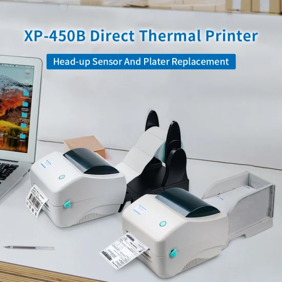 Xprinter XP-450B Настольный 4-дюймовый бесчернильный портативный термопринтер для этикеток с Bluetooth