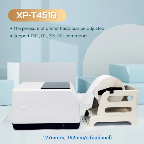 Xprinter XP-T451B Высокоскоростной 4-дюймовый термопринтер для этикеток Термотрансферный принтер