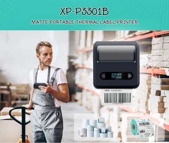 Xprinter XP-P3301B 3-дюймовый термопортативный мини-принтер этикеток для доставки